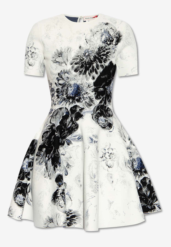 Chiaroscuro Floral Print Mini Dress