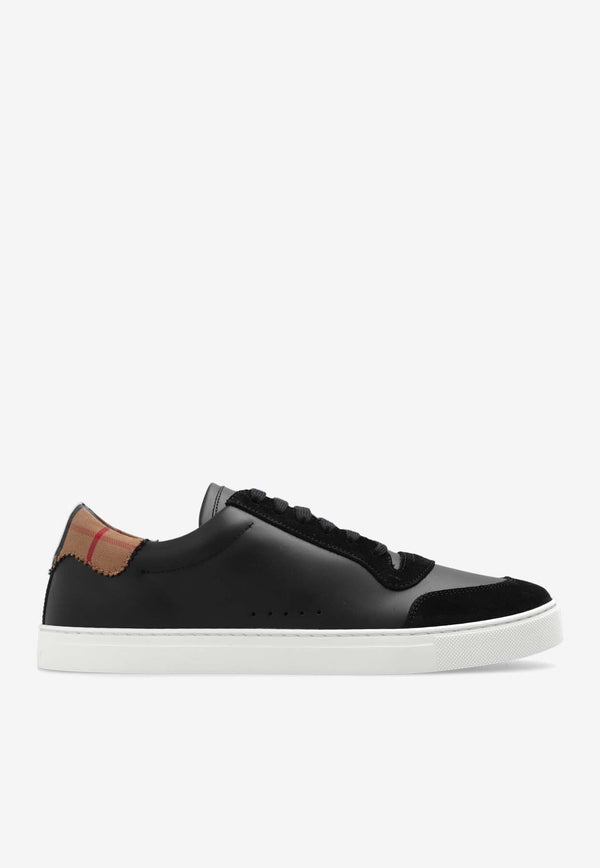 Low-Top Leather and Vintage Check Sneakers