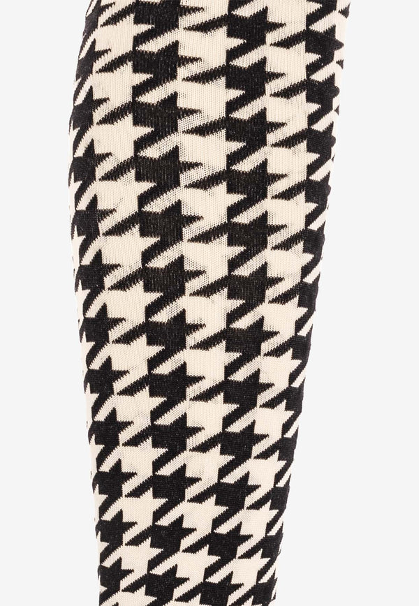 Houndstooth Jacquard Pattern Tights