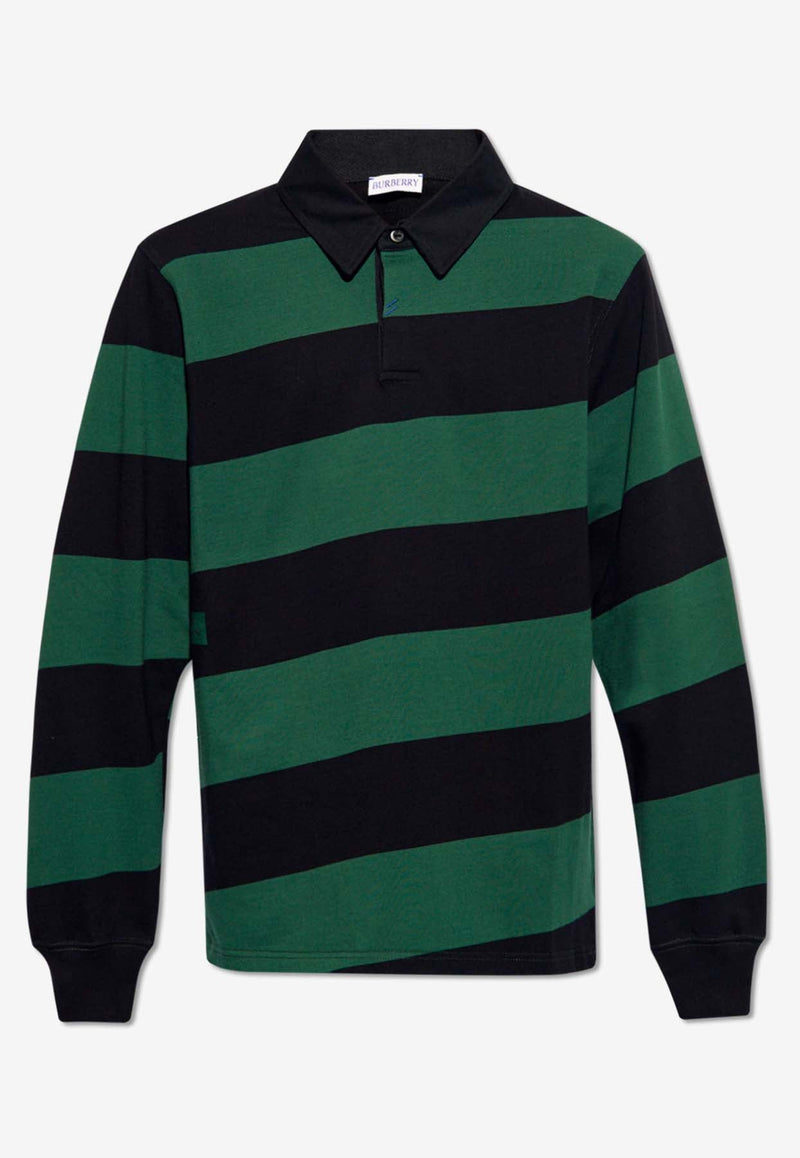 Long-Sleeved Striped Polo T-shirt