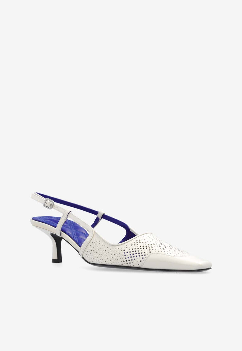Chisel 50 Perforated Leather Slingback Pumps