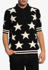 Stars Intarsia Knit Polo T-shirt