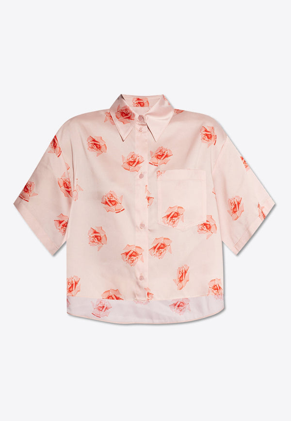 Rose Print Short-Sleeved Shirt