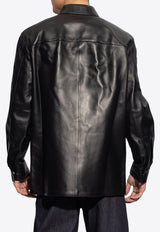 Embossed Anagram Leather Jacket