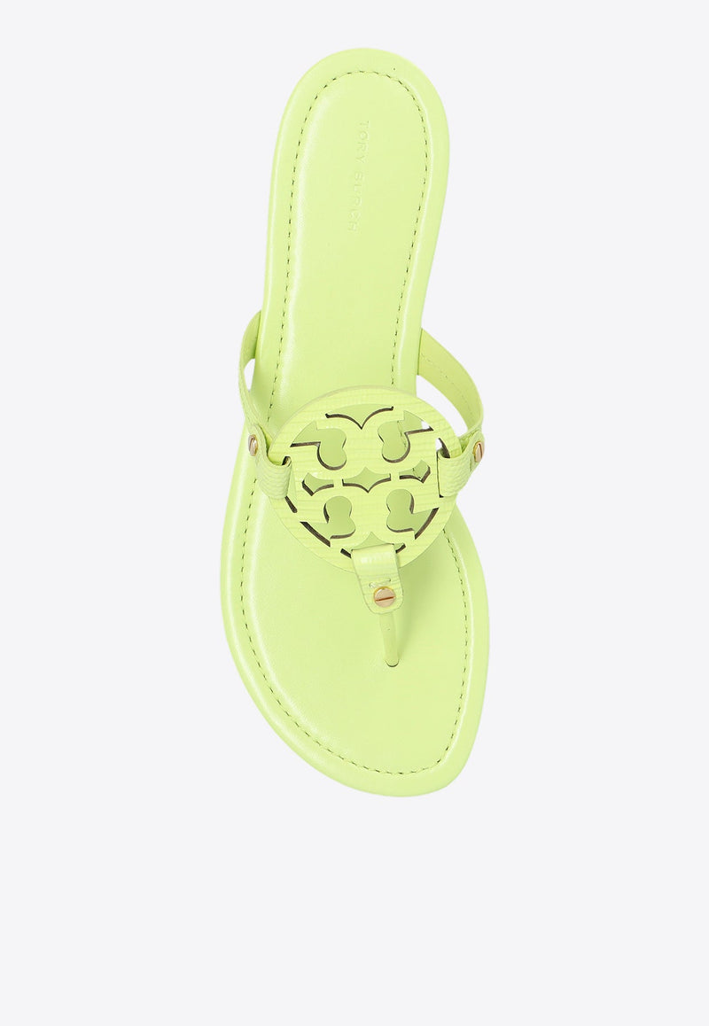 Miller Lizard Print Leather Flat Sandals
