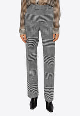Houndstooth Check Wool Pants