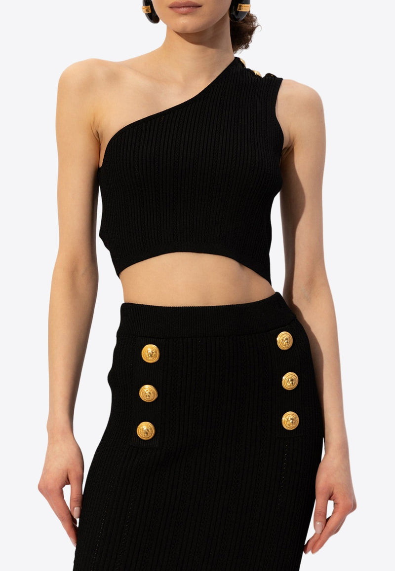 One-Shoulder Knitted Crop Top