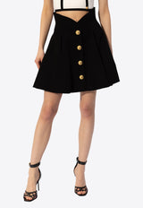 High-Waist Pleated Mini Skirt
