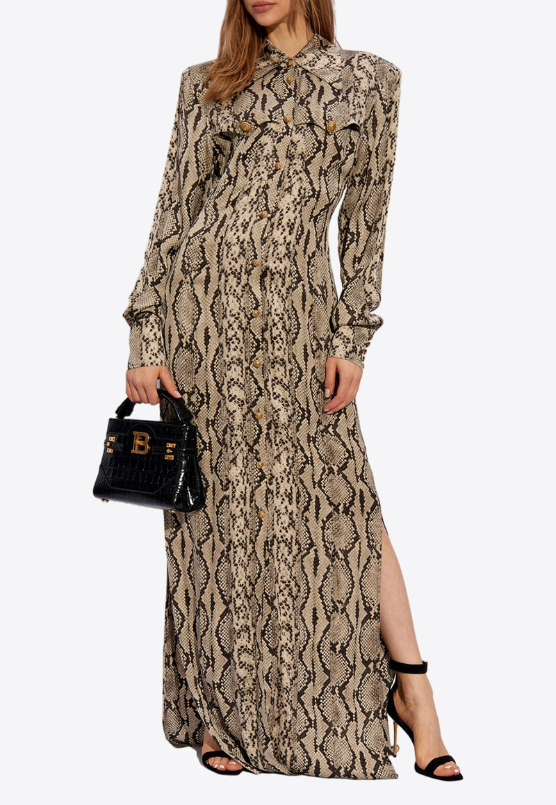 Python Print Maxi Shirt Dress