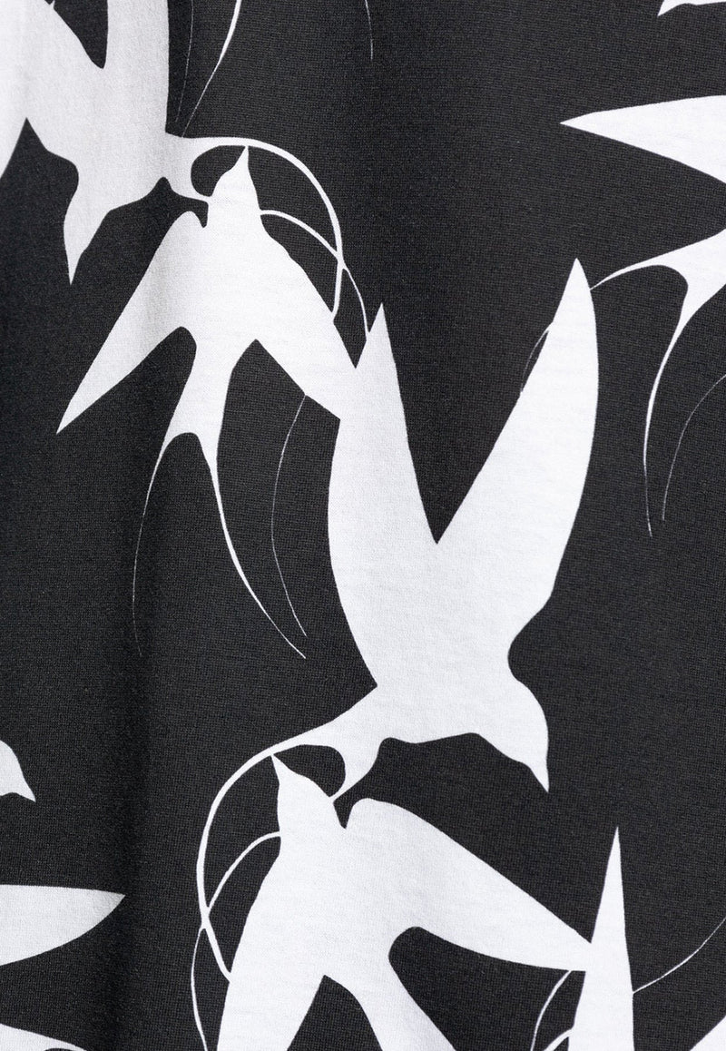Bird Motif Crewneck T-shirt