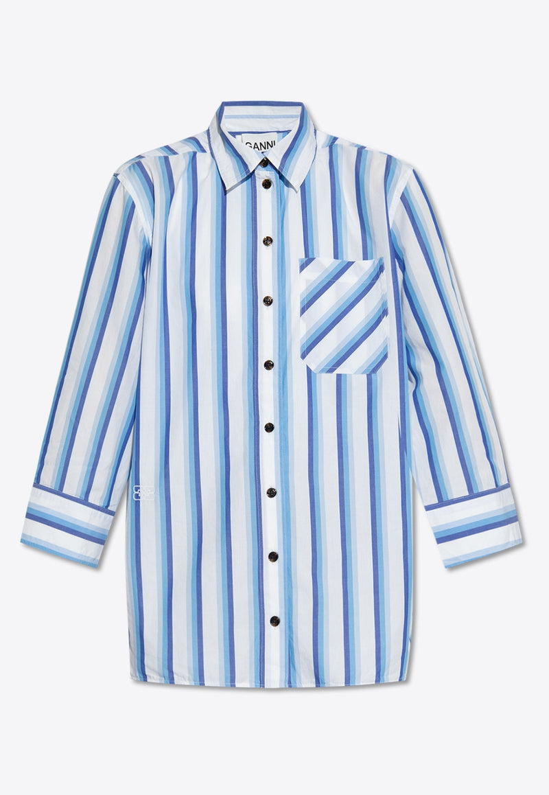 Striped Long-Sleeved Oversized Shirt