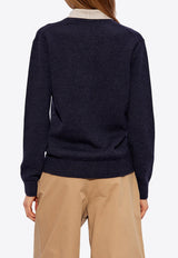 Layered Wool-Blend Polo Sweater