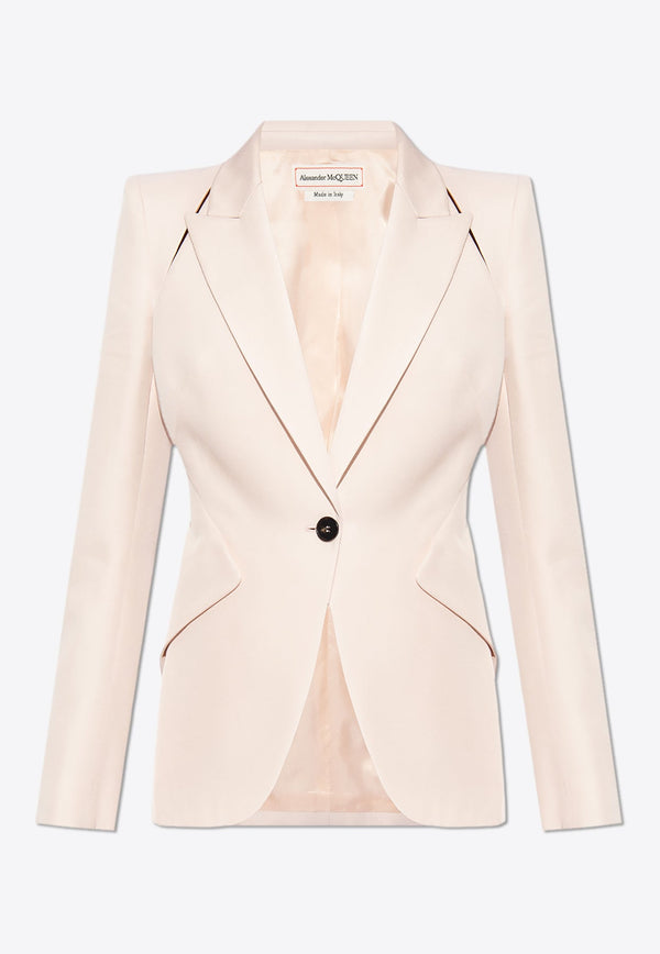 Cut-Out Single-Breasted Blazer