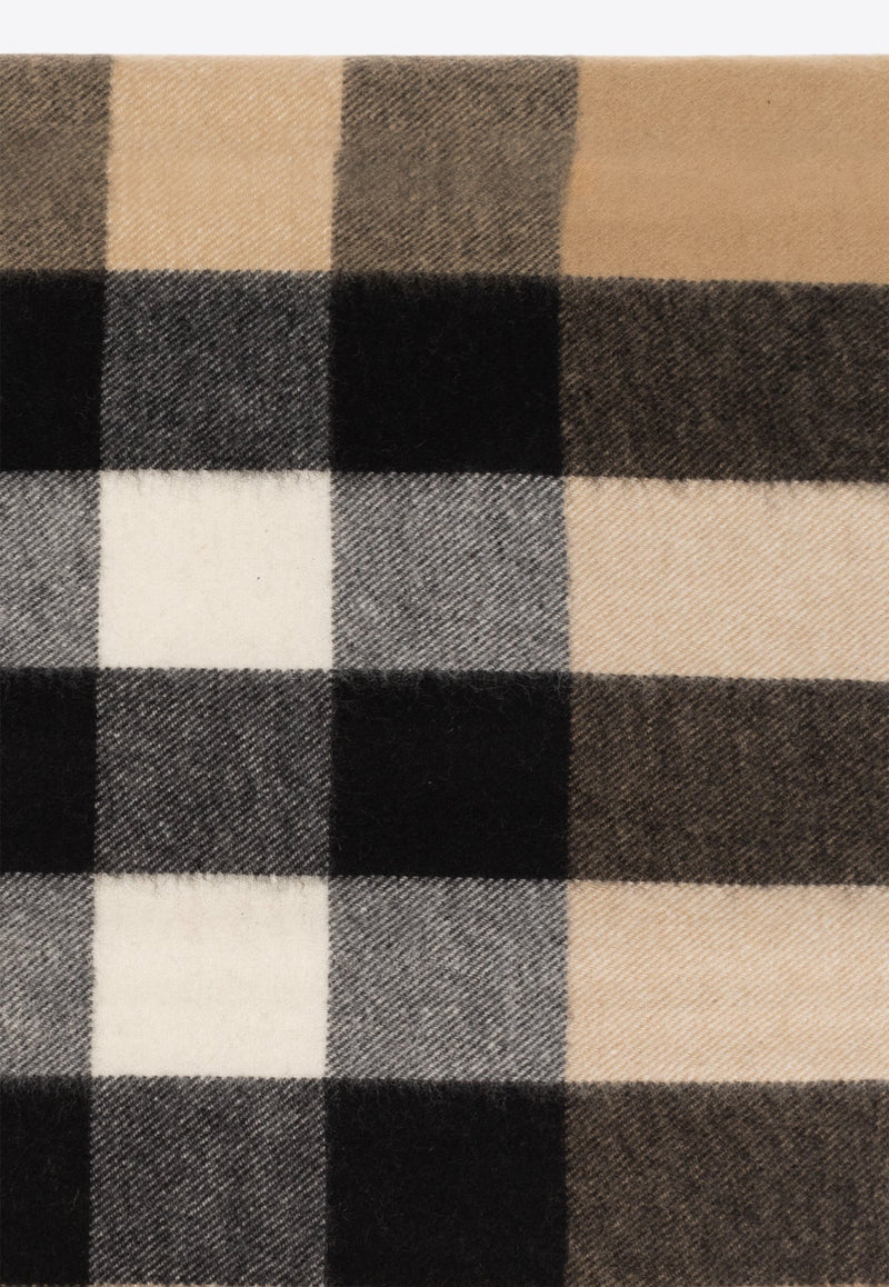 Half Mega Check Cashmere Scarf