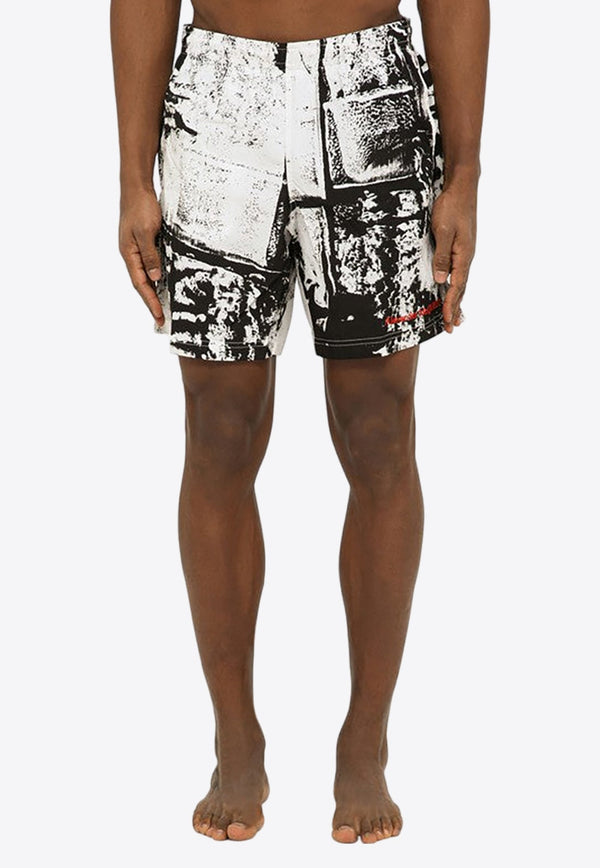Abstract Print Swim Shorts
