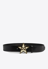 Logo Engraved Buckle Leather Belt