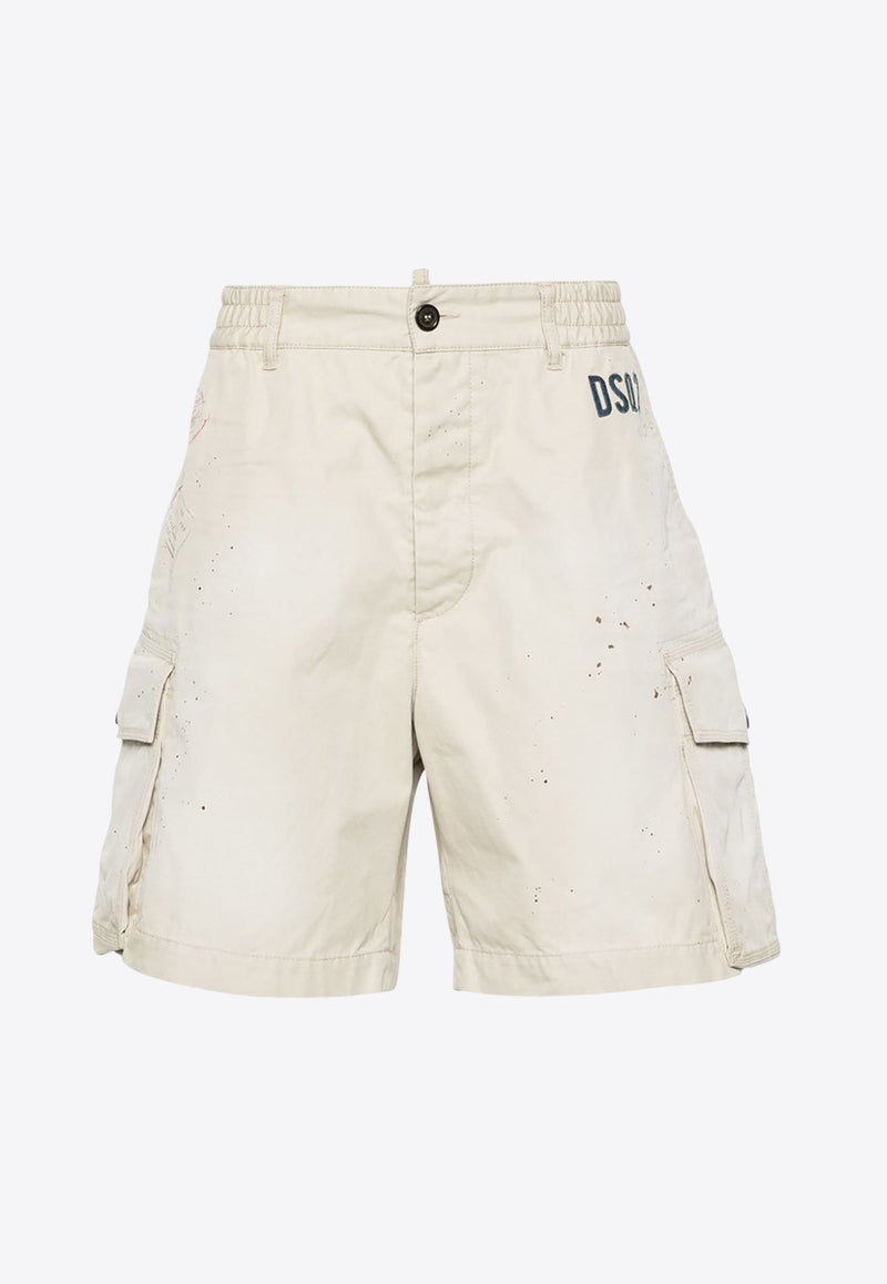 Paint Splatter Cargo Shorts