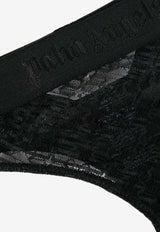 Logo Waistband Lace Thong