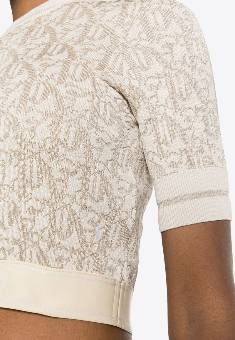 Monogram Jacquard Knitted Cropped Top