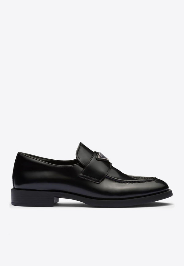 Triangle Logo Leather Loafers