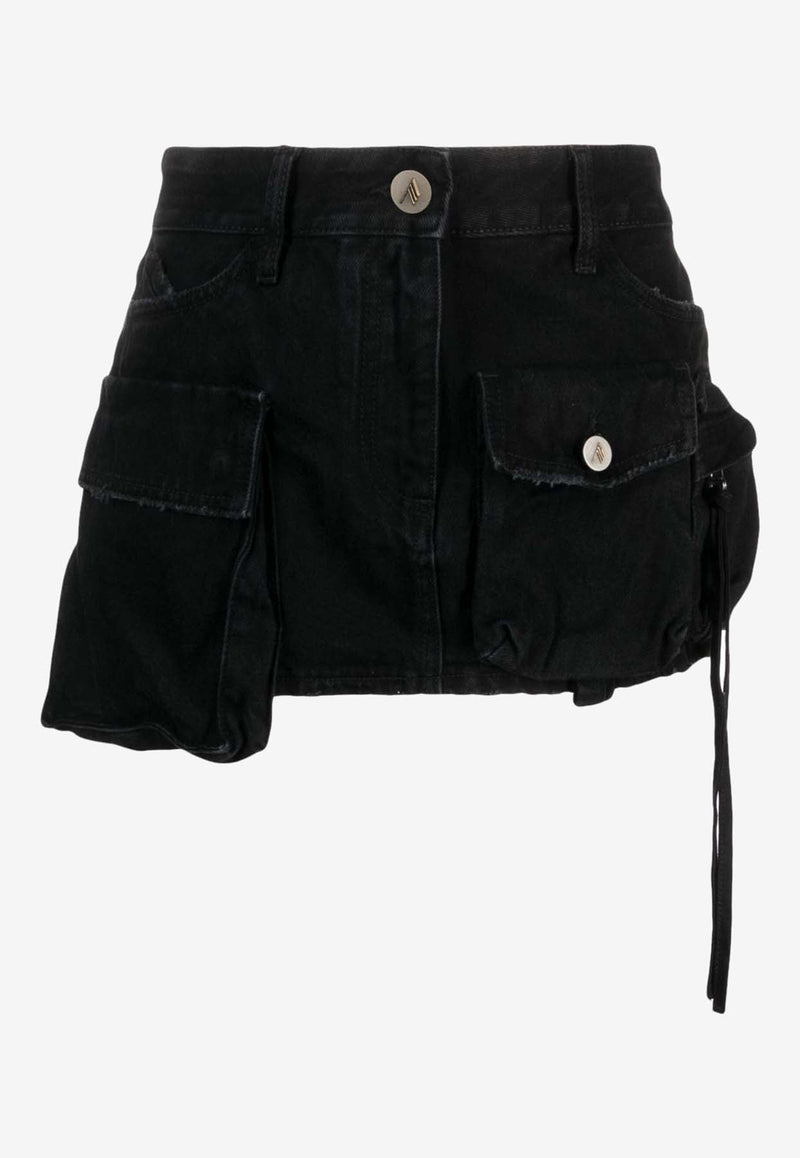 Fay Mini Cargo Denim Skirt