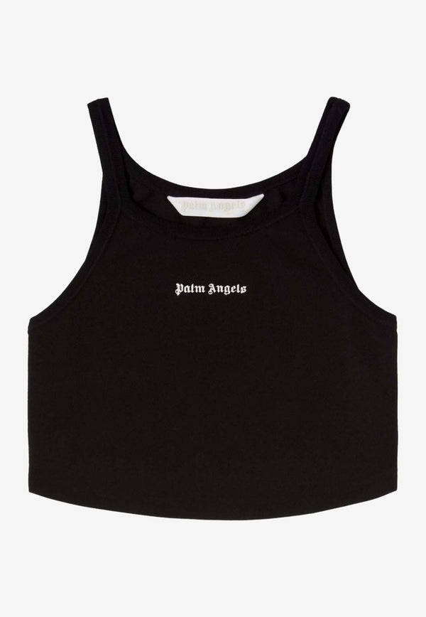 Logo Print Cropped Tank Top