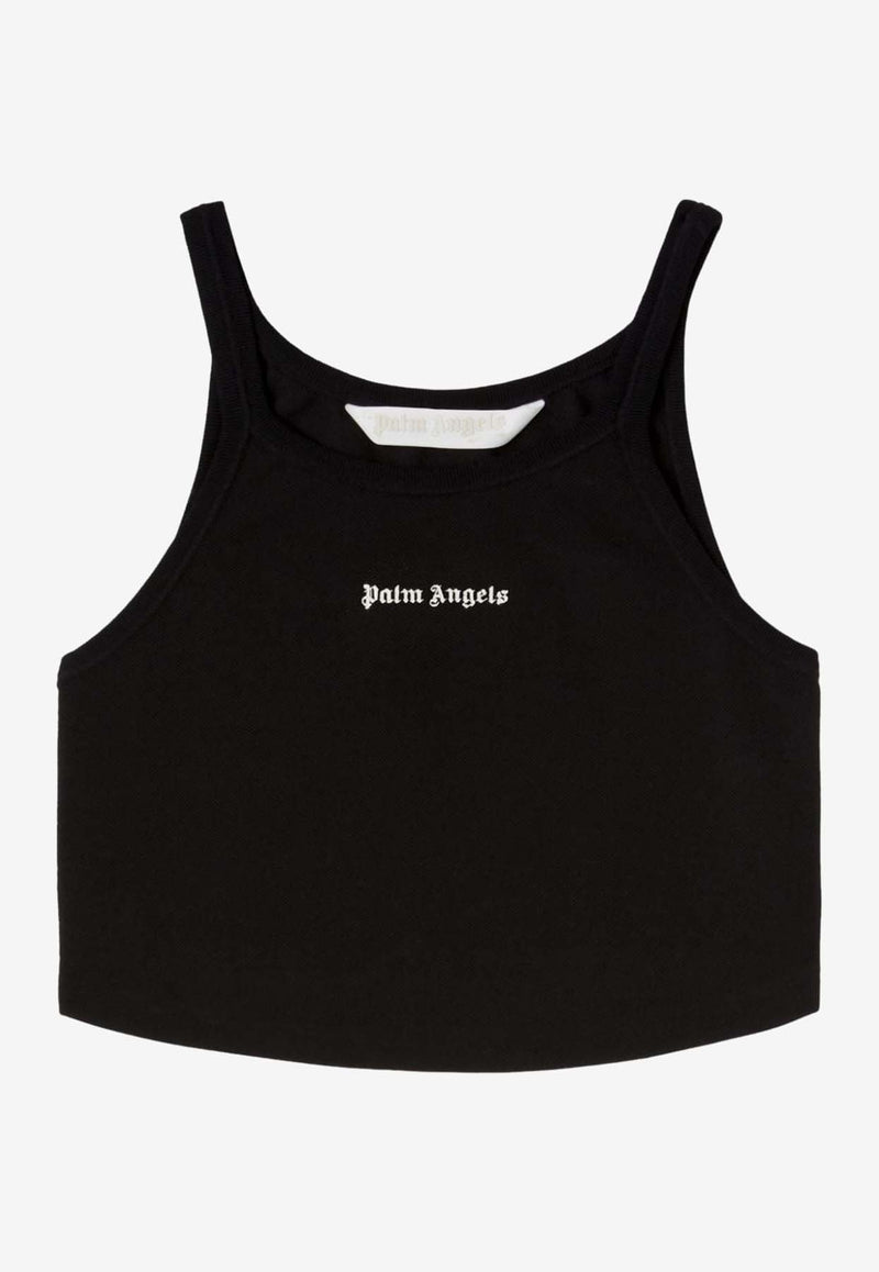 Logo Print Cropped Tank Top