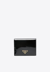 Triangle Logo Patent Leather Wallet