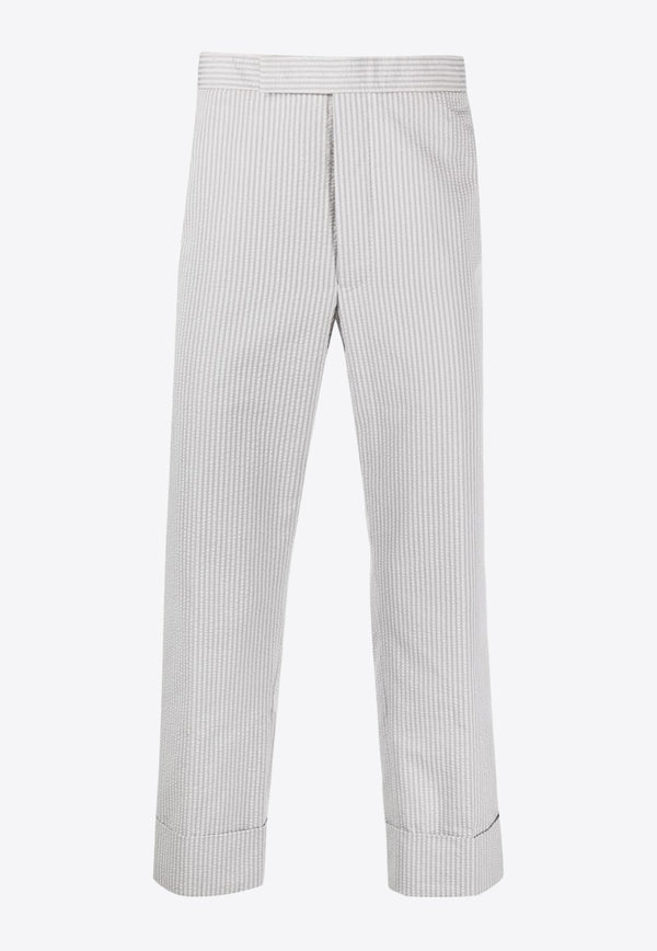 Straight-Leg Striped Tailored Pants