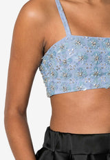 Ginny Crystal Embellished Cropped Top