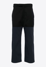 Unconstructed Combo Straight-Leg Pants