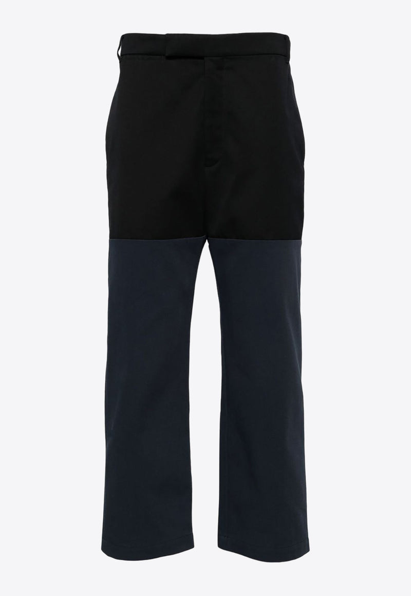 Unconstructed Combo Straight-Leg Pants