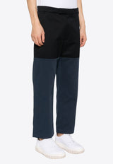 Unconstructed Combo Straight-Leg Pants