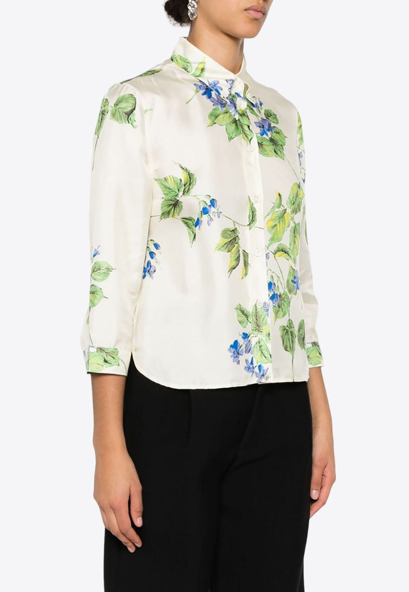 Floral Print Silk Shirt