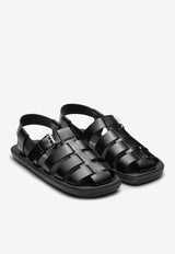 Interwoven Straps Leather Sandals