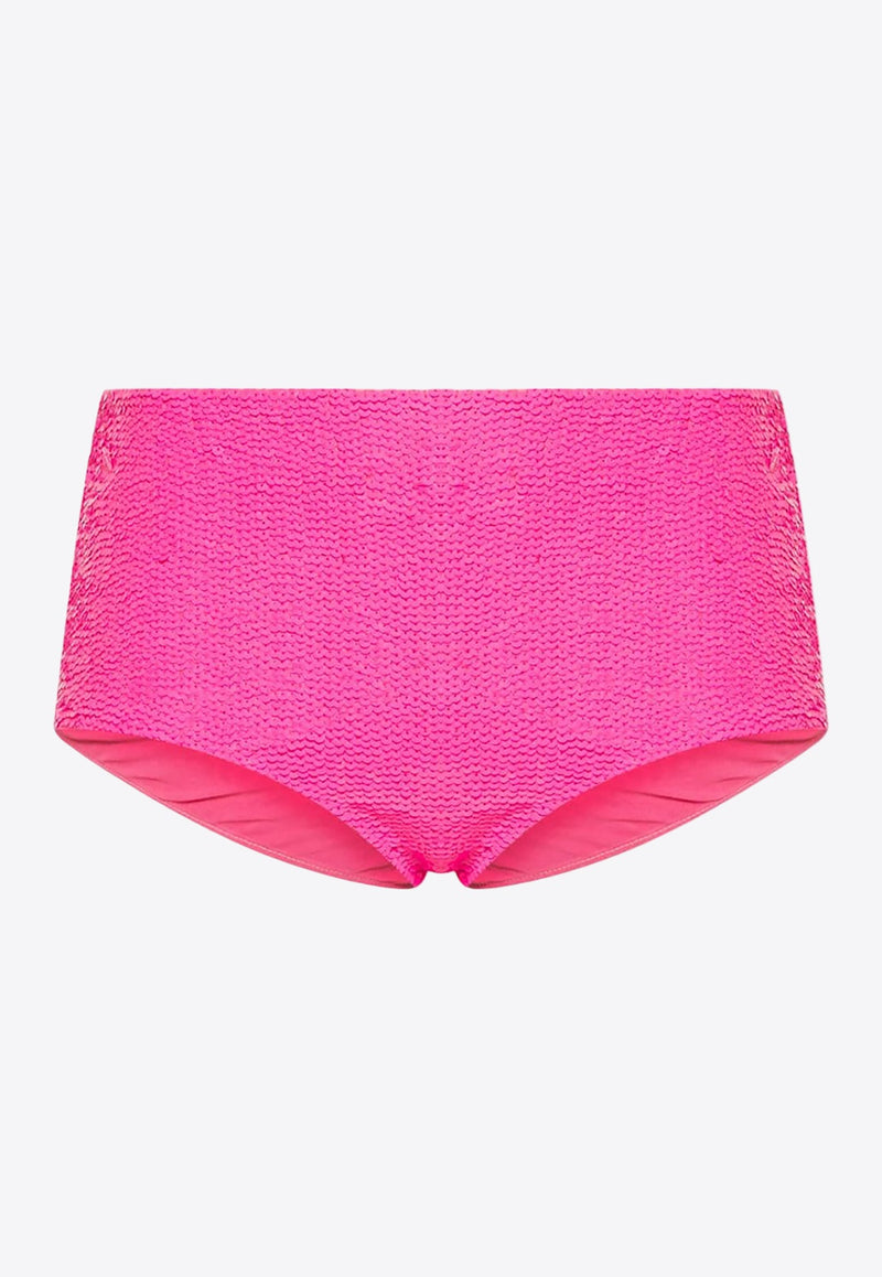 Sequined High-Waist Bikini Bottom