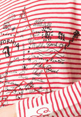 Star Print Long-Sleeved Stripe T-shirt