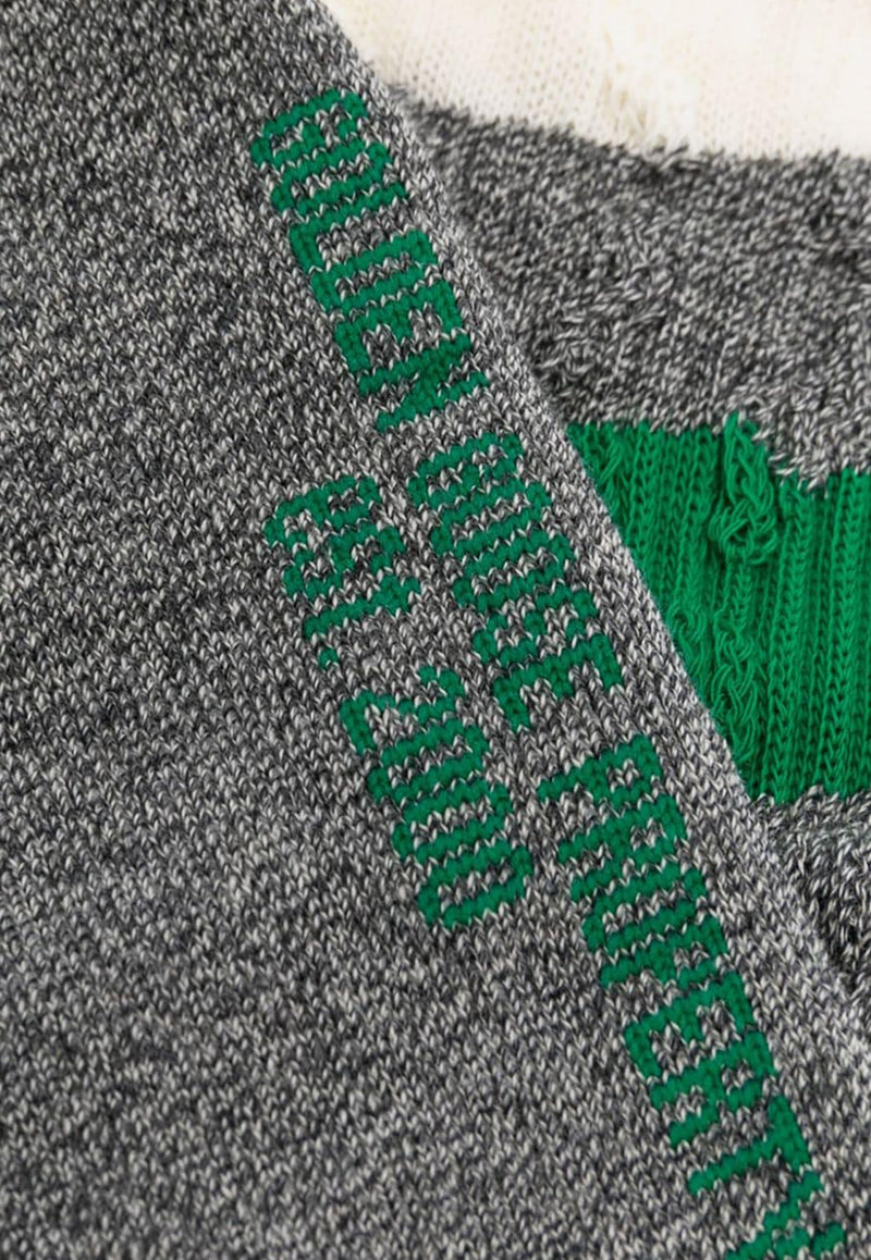 Stripe-Detail Ribbed Knit Socks