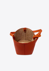 Corner Calf Leather Bucket Bag