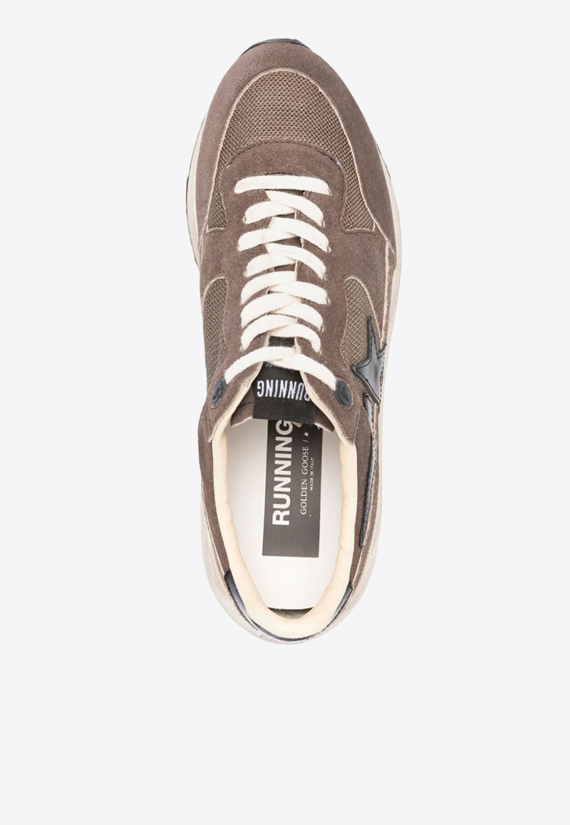Running Sole Star-Patch Suede Sneakers