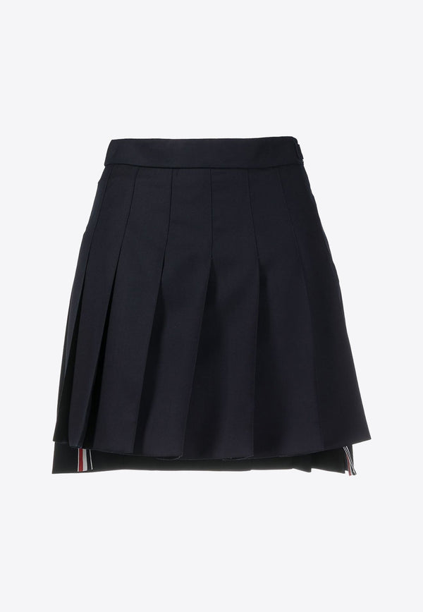 Dropped Back Pleated Mini Skirt