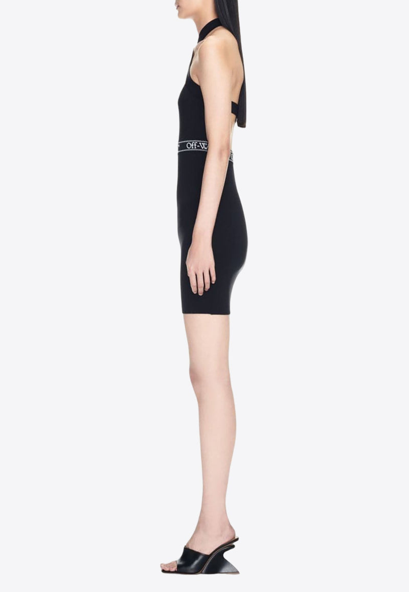 Logo Criss-Cross Straps Mini Dress