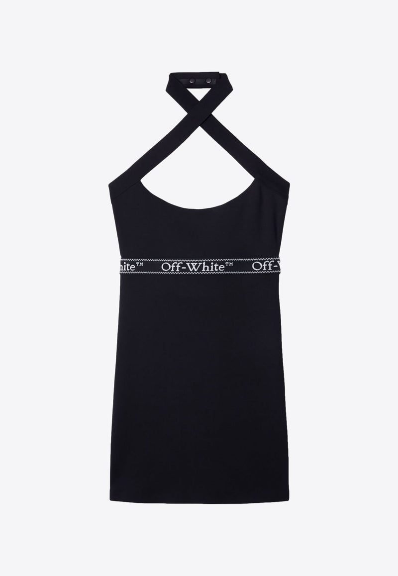 Logo Criss-Cross Straps Mini Dress