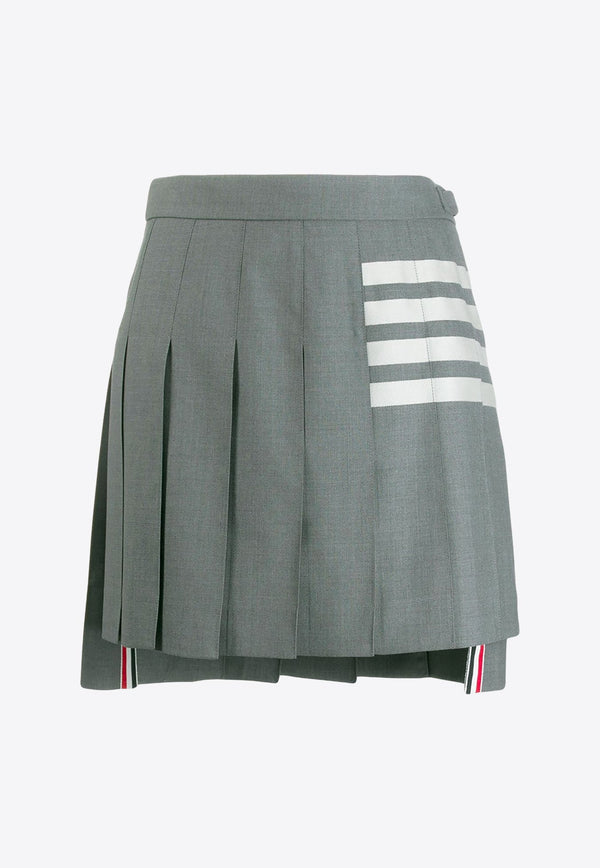 4-bar Stripes Pleated Mini Skirt
