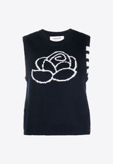 Floral Intarsia Knitted Top