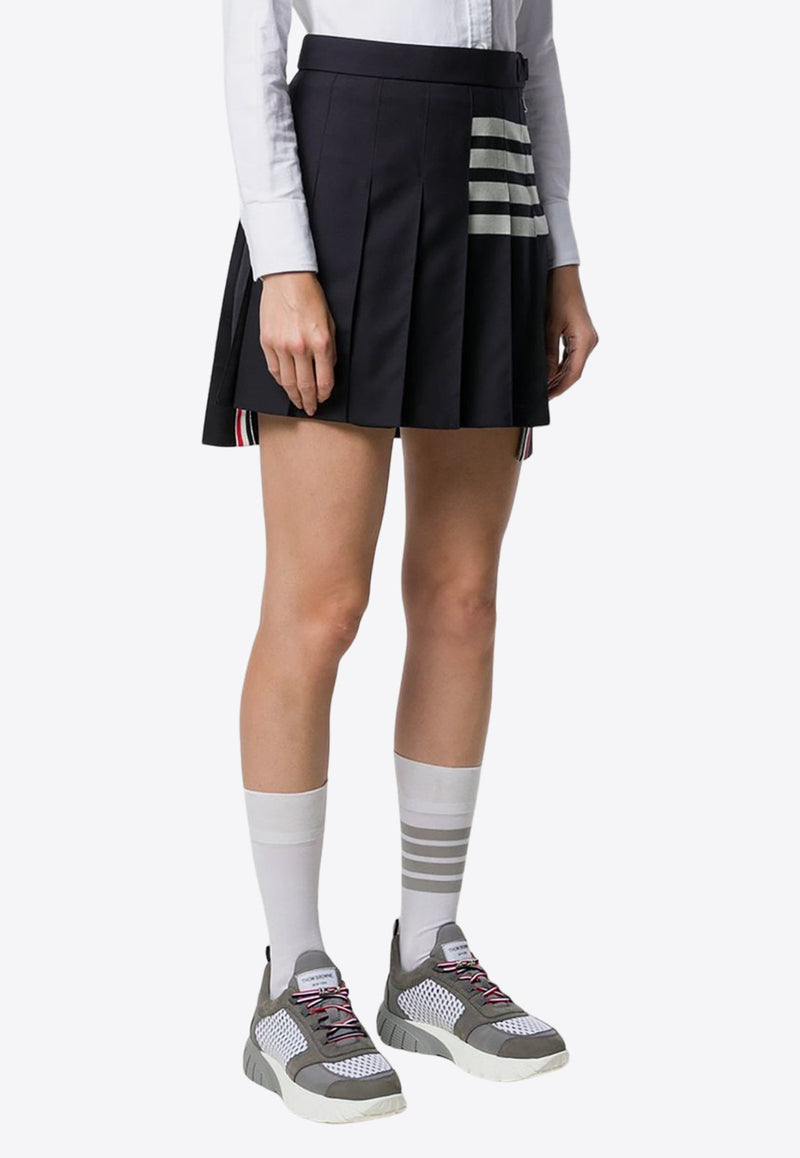 4-bar Stripes Pleated Mini Skirt