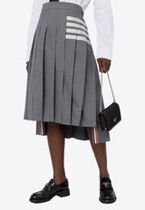 4-bar Stripes Midi Pleated Skirt