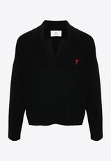 Ami De Coeur Embroidered Polo Sweater