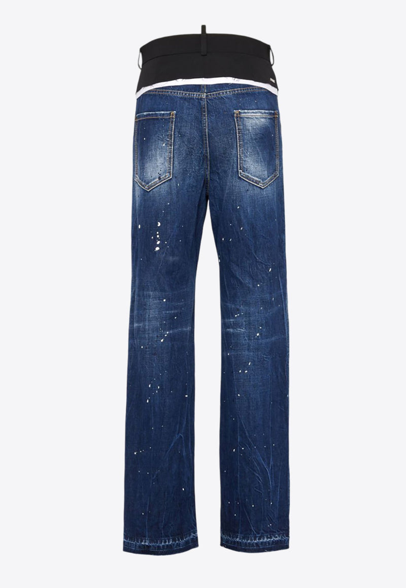 Paint Splatter Washed Jeans