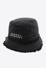 Logo Frayed Denim Bucket Hat